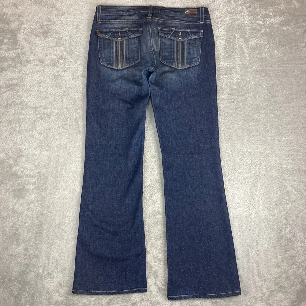 Paige Premium Jeans Women's Size 30 Cloverdale Bootcut Dark Wash Flap‎ Pockets